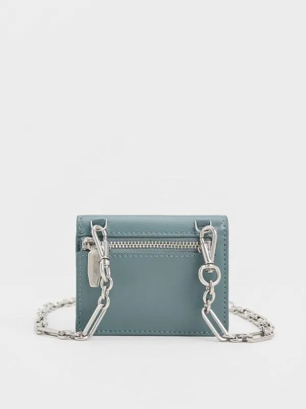 Women Adelie Envelope Card Holder 8211 Slate Blue CHARLES and KEITH Card Holders