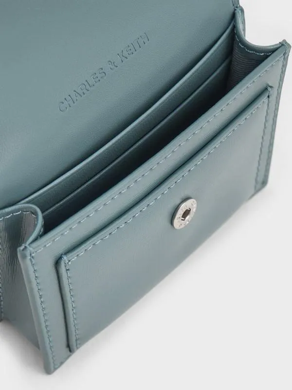 Women Adelie Envelope Card Holder 8211 Slate Blue CHARLES and KEITH Card Holders