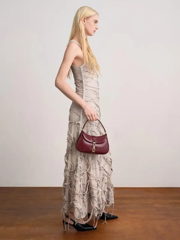 Women Agatha ChainAccent Hobo Bag 8211 Burgundy CHARLES and KEITH Hobo Bags