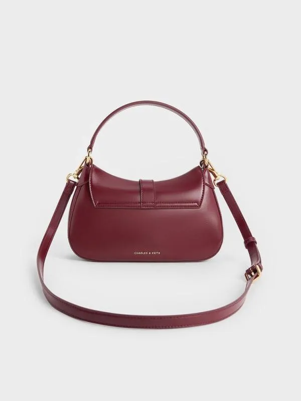 Women Agatha ChainAccent Hobo Bag 8211 Burgundy CHARLES and KEITH Hobo Bags