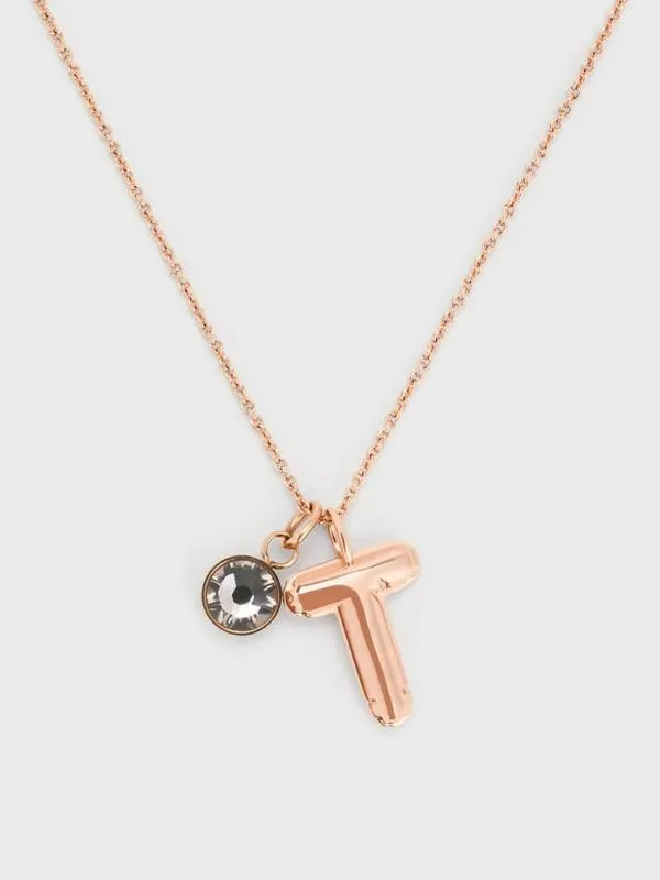 Women Alphabet 039T039 Charm 8211 Rose Gold CHARLES and KEITH Charms