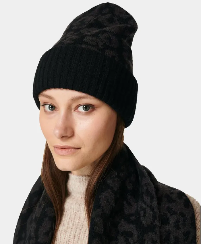 Women Animal Jacquard Beanie Black Leopard Paint Jacquard Sweaty Betty Hats Scarves Gloves Women Animal Jacquard Beanie Black Leopard Paint Jacquard Sweaty Betty Hats Scarves Gloves