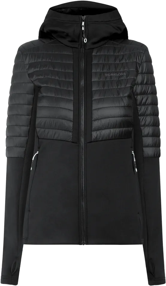 Women Annema FullZip Black Didriksons Hybrid Jackets