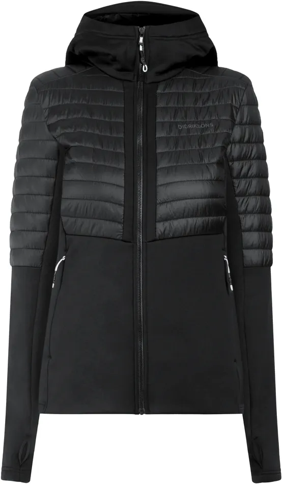 Women Annema FullZip Black Didriksons Hybrid Jackets