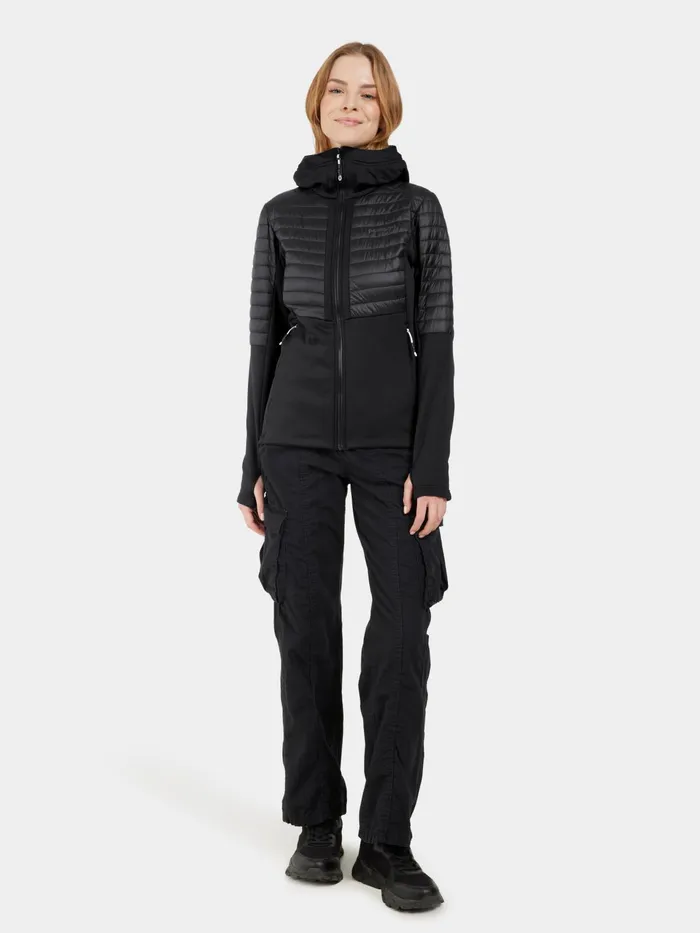 Women Annema FullZip Black Didriksons Hybrid Jackets