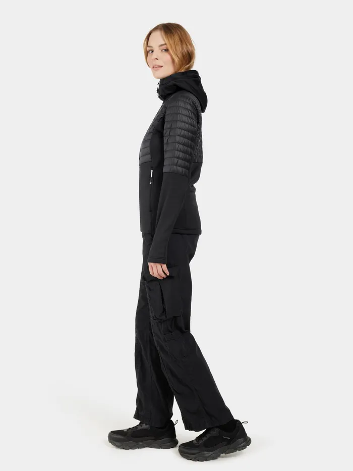 Women Annema FullZip Black Didriksons Hybrid Jackets