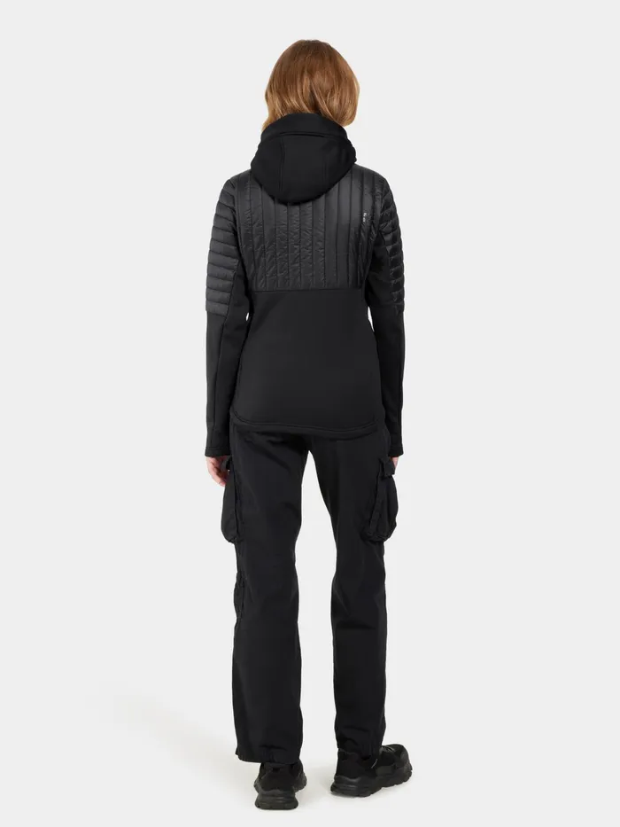 Women Annema FullZip Black Didriksons Hybrid Jackets