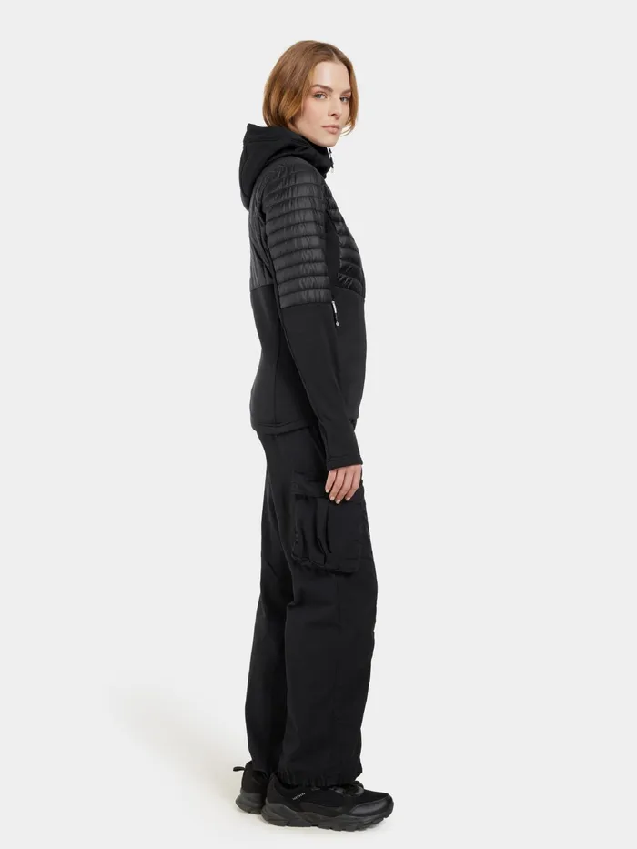 Women Annema FullZip Black Didriksons Hybrid Jackets