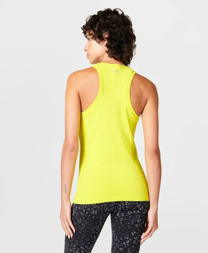Women Athlete Seamless Gym Vest Acid Yellow Sweaty Betty Vest Tops
