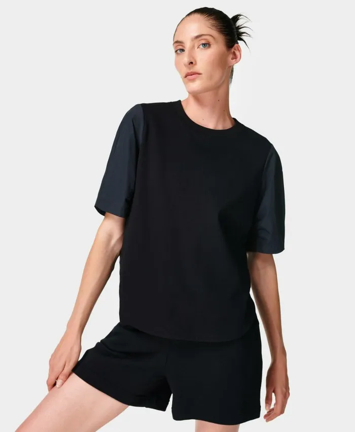 Women Avery Short Sleeve Top Black Sweaty Betty TShirts