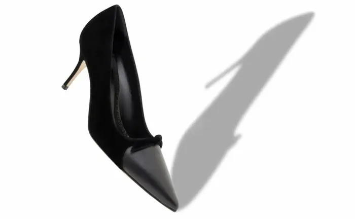 Women Black Suede Bow Detail Pumps Manolo Blahnik Pumps
