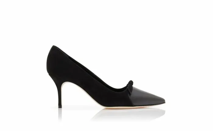 Women Black Suede Bow Detail Pumps Manolo Blahnik Pumps