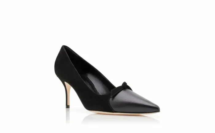Women Black Suede Bow Detail Pumps Manolo Blahnik Pumps
