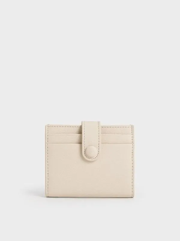 Women Bliss Snap Button Card Holder 8211 Beige CHARLES and KEITH Card Holders