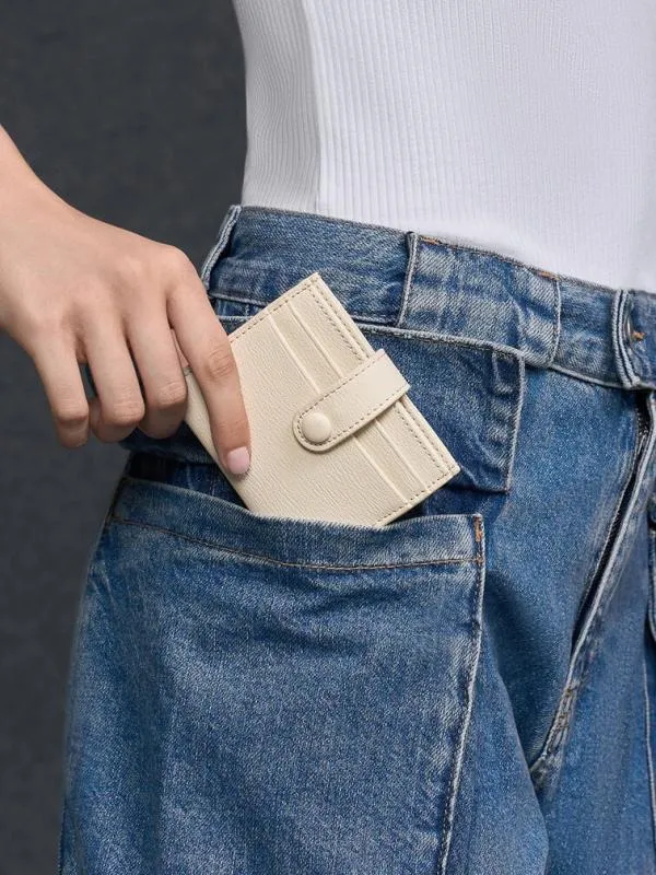 Women Bliss Snap Button Card Holder 8211 Beige CHARLES and KEITH Card Holders