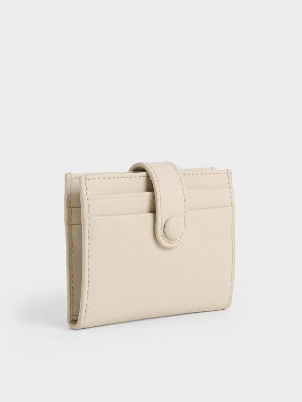 Women Bliss Snap Button Card Holder 8211 Beige CHARLES and KEITH Card Holders