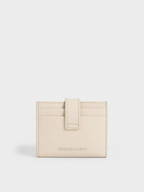 Women Bliss Snap Button Card Holder 8211 Beige CHARLES and KEITH Card Holders