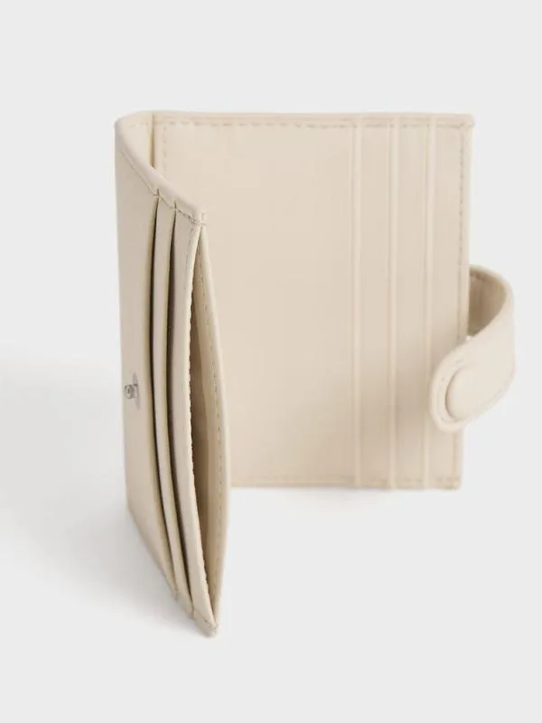 Women Bliss Snap Button Card Holder 8211 Beige CHARLES and KEITH Card Holders
