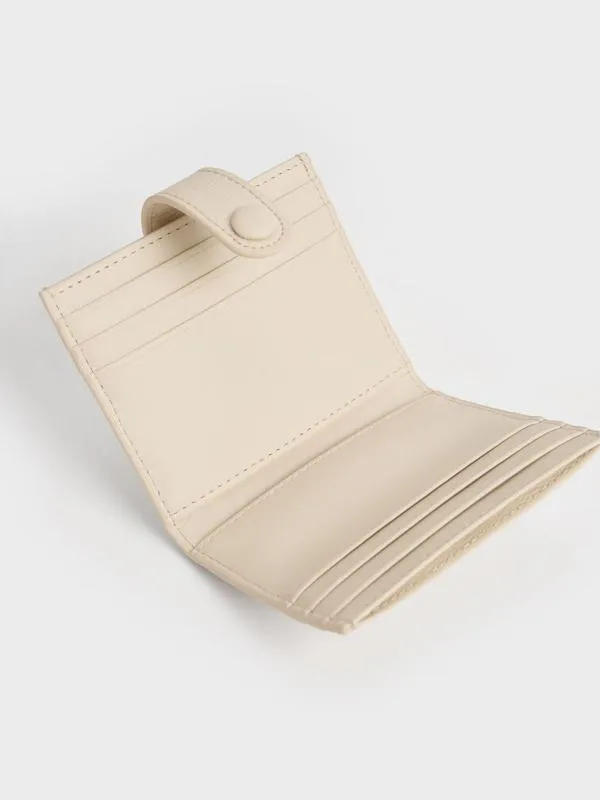 Women Bliss Snap Button Card Holder 8211 Beige CHARLES and KEITH Card Holders