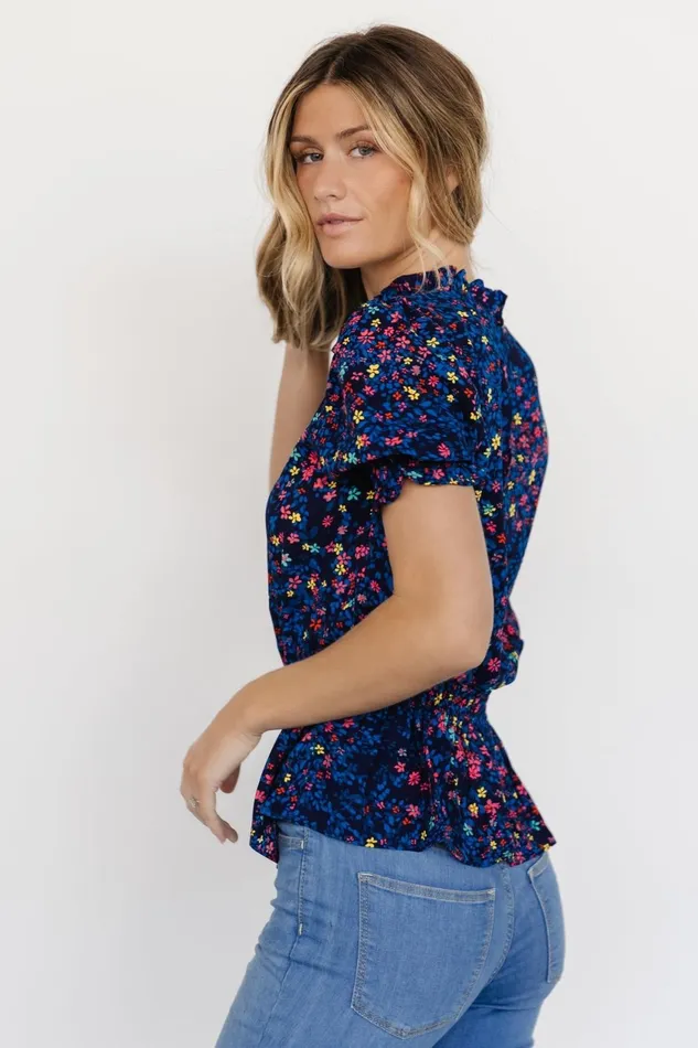 Women Blouses Shirts Baltic Born Beth Peplum Top Blue Multi Women Blouses Shirts Baltic Born Beth Peplum Top Blue Multi