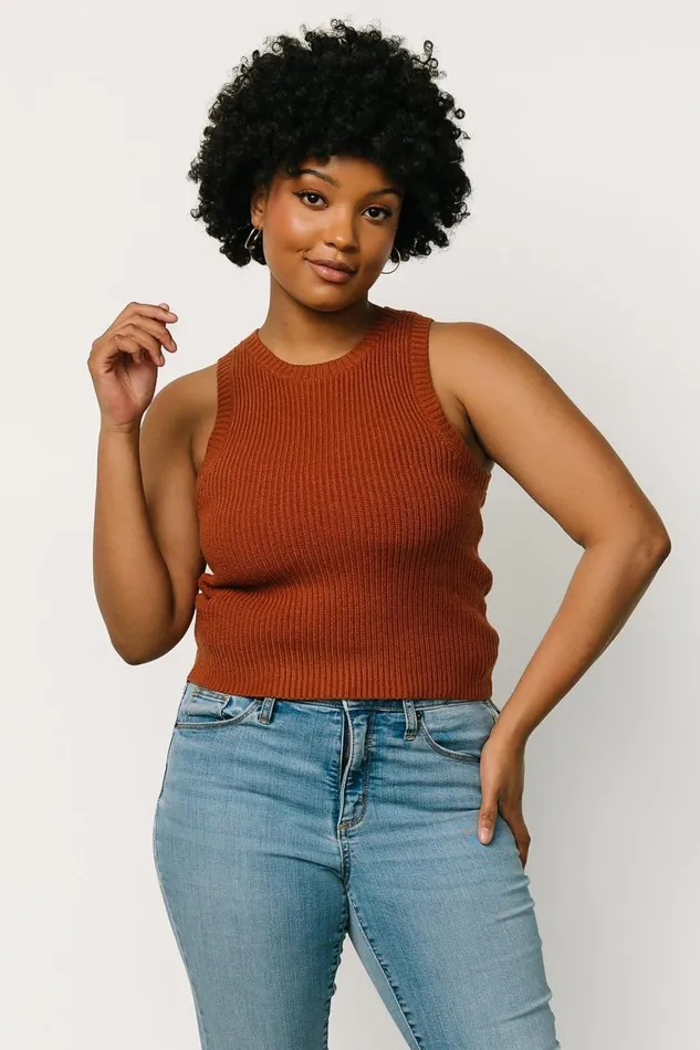 Women Blouses Shirts Baltic Born Cruz Knit Tank Top Copper