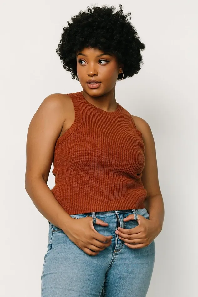 Women Blouses Shirts Baltic Born Cruz Knit Tank Top Copper