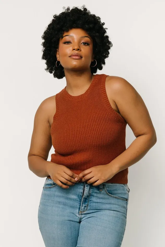 Women Blouses Shirts Baltic Born Cruz Knit Tank Top Copper