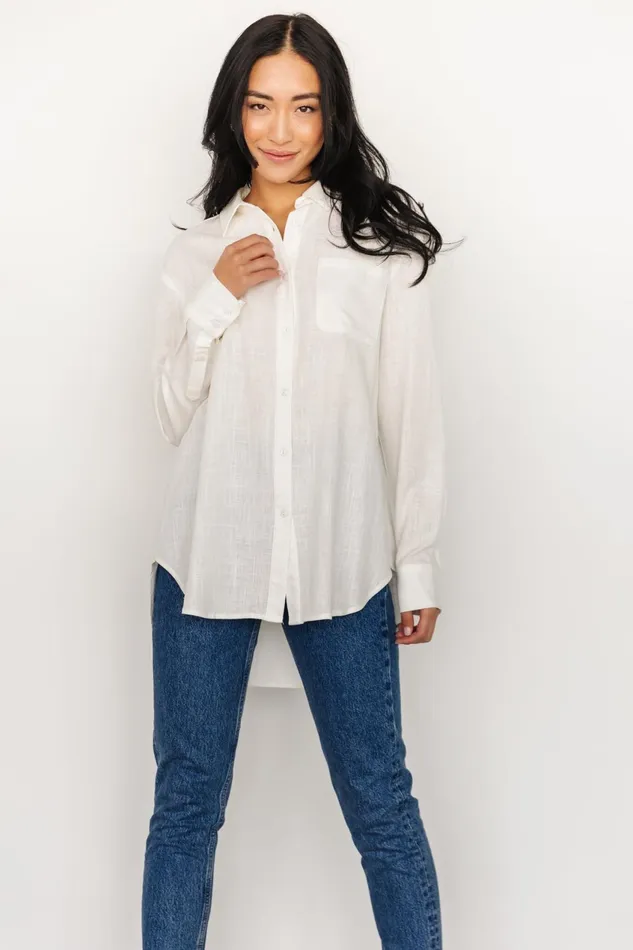 Women Blouses Shirts Baltic Born Harlan Linen Button Down Top Off White Women Blouses Shirts Baltic Born Harlan Linen Button Down Top Off White