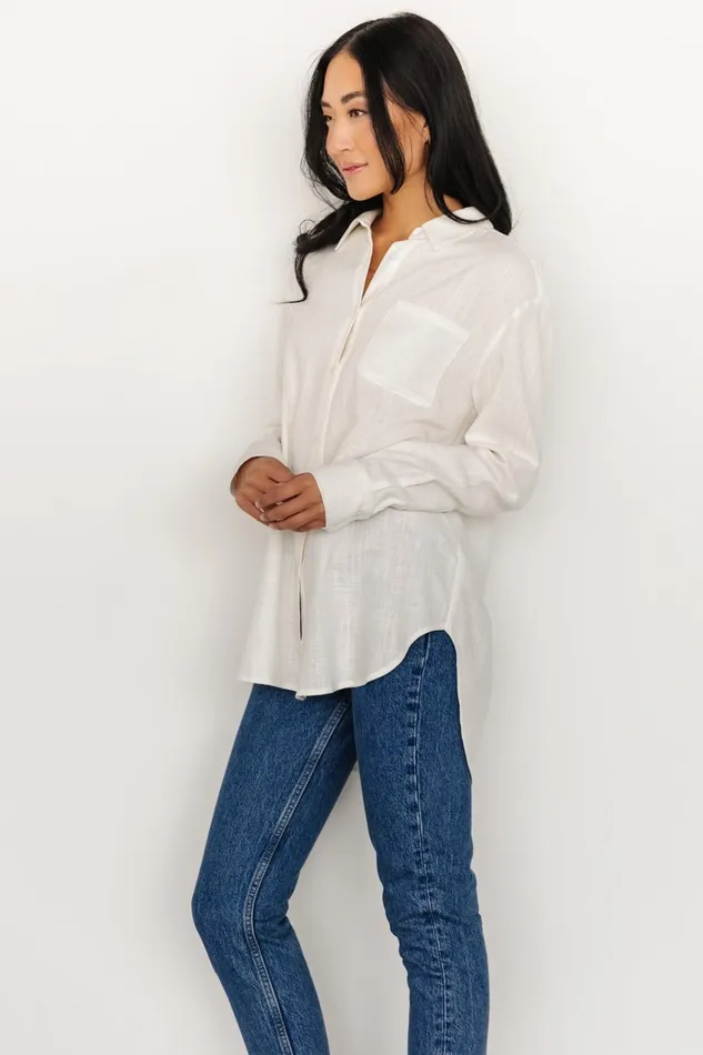 Women Blouses Shirts Baltic Born Harlan Linen Button Down Top Off White Women Blouses Shirts Baltic Born Harlan Linen Button Down Top Off White