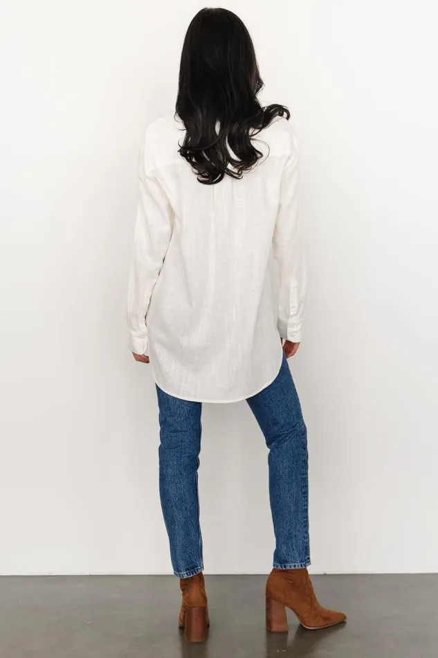 Women Blouses Shirts Baltic Born Harlan Linen Button Down Top Off White Women Blouses Shirts Baltic Born Harlan Linen Button Down Top Off White