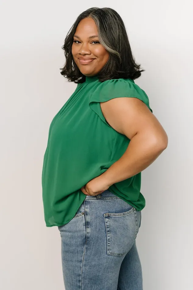 Women Blouses Shirts Baltic Born Leah Mock Neck Top Green