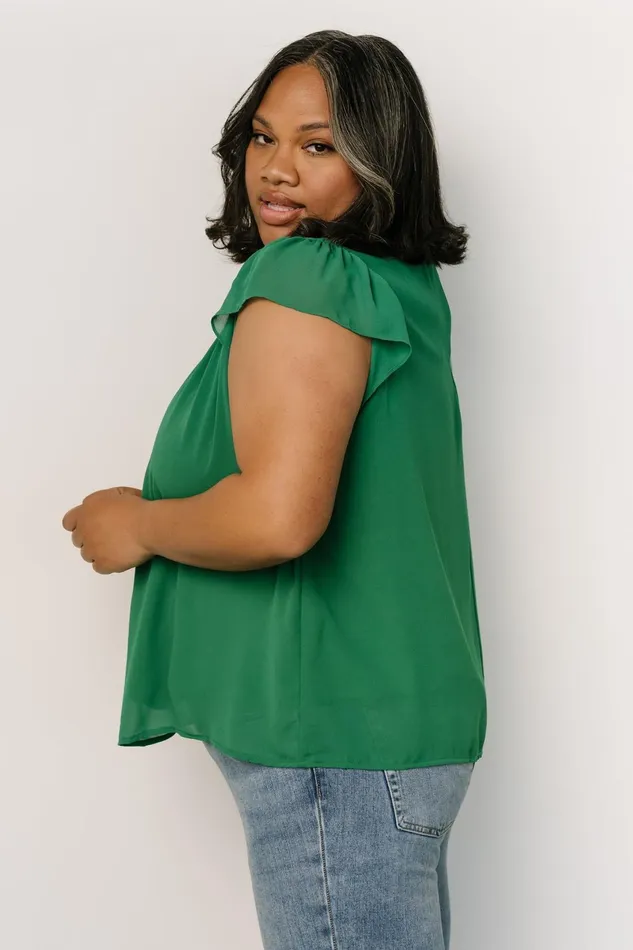 Women Blouses Shirts Baltic Born Leah Mock Neck Top Green