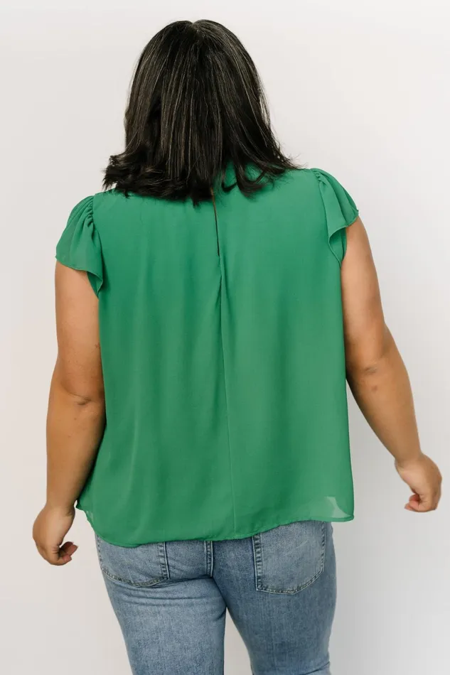 Women Blouses Shirts Baltic Born Leah Mock Neck Top Green