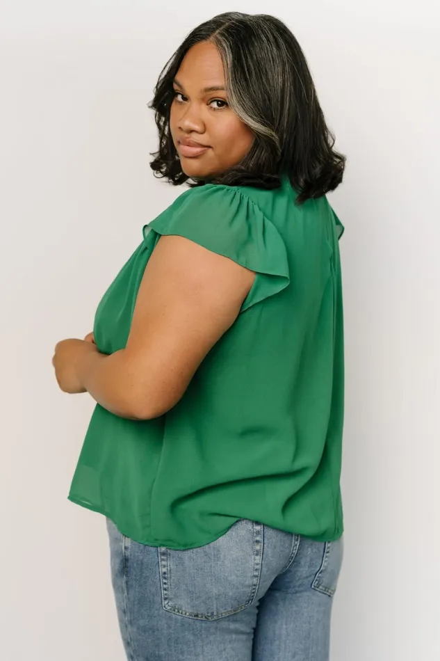 Women Blouses Shirts Baltic Born Leah Mock Neck Top Green