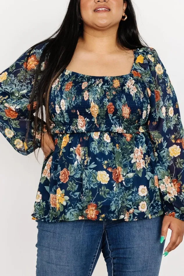 Women Blouses Shirts Baltic Born Ollie Smocked Top Navy Multi Women Blouses Shirts Baltic Born Ollie Smocked Top Navy Multi