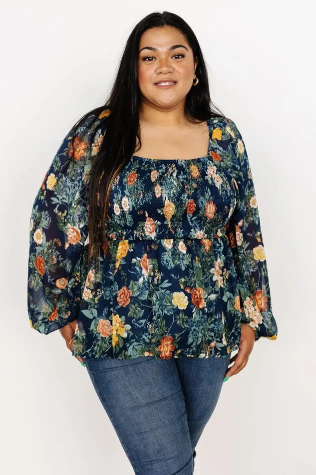 Women Blouses Shirts Baltic Born Ollie Smocked Top Navy Multi Women Blouses Shirts Baltic Born Ollie Smocked Top Navy Multi