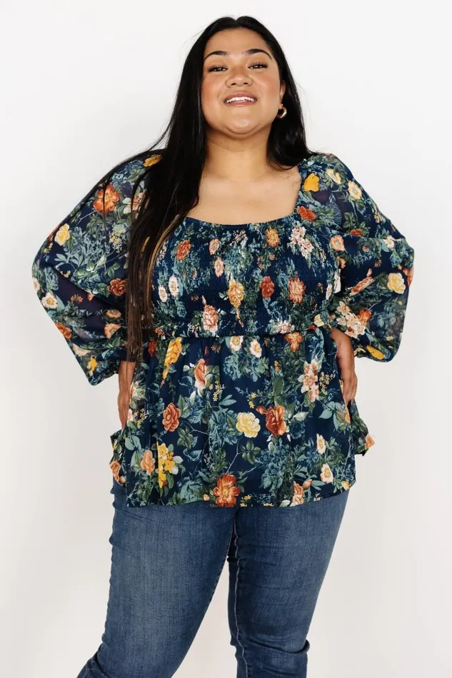 Women Blouses Shirts Baltic Born Ollie Smocked Top Navy Multi Women Blouses Shirts Baltic Born Ollie Smocked Top Navy Multi