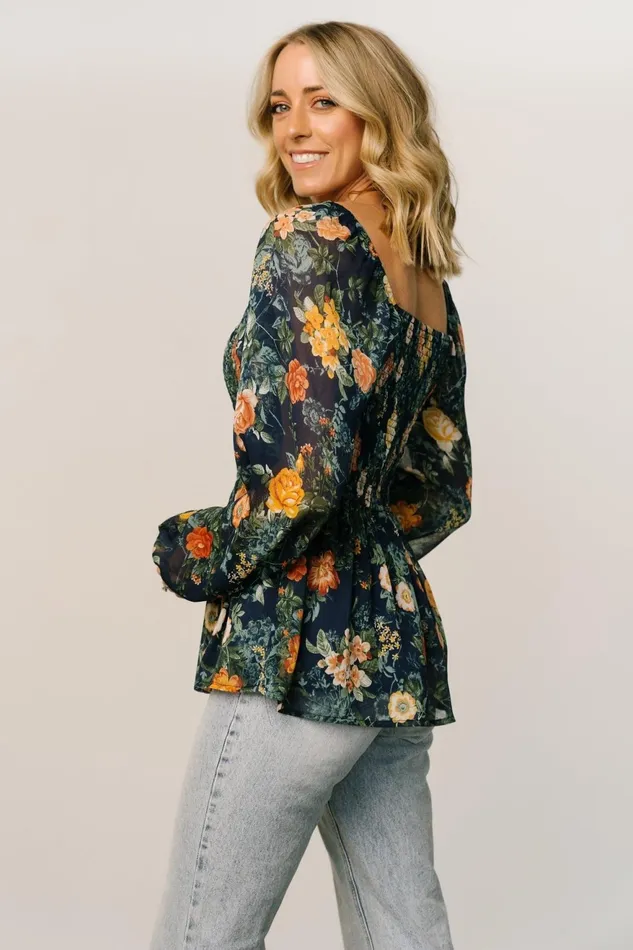 Women Blouses Shirts Baltic Born Ollie Smocked Top Navy Multi Women Blouses Shirts Baltic Born Ollie Smocked Top Navy Multi