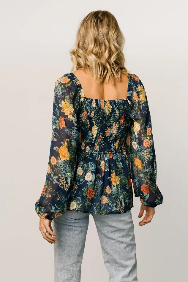Women Blouses Shirts Baltic Born Ollie Smocked Top Navy Multi Women Blouses Shirts Baltic Born Ollie Smocked Top Navy Multi