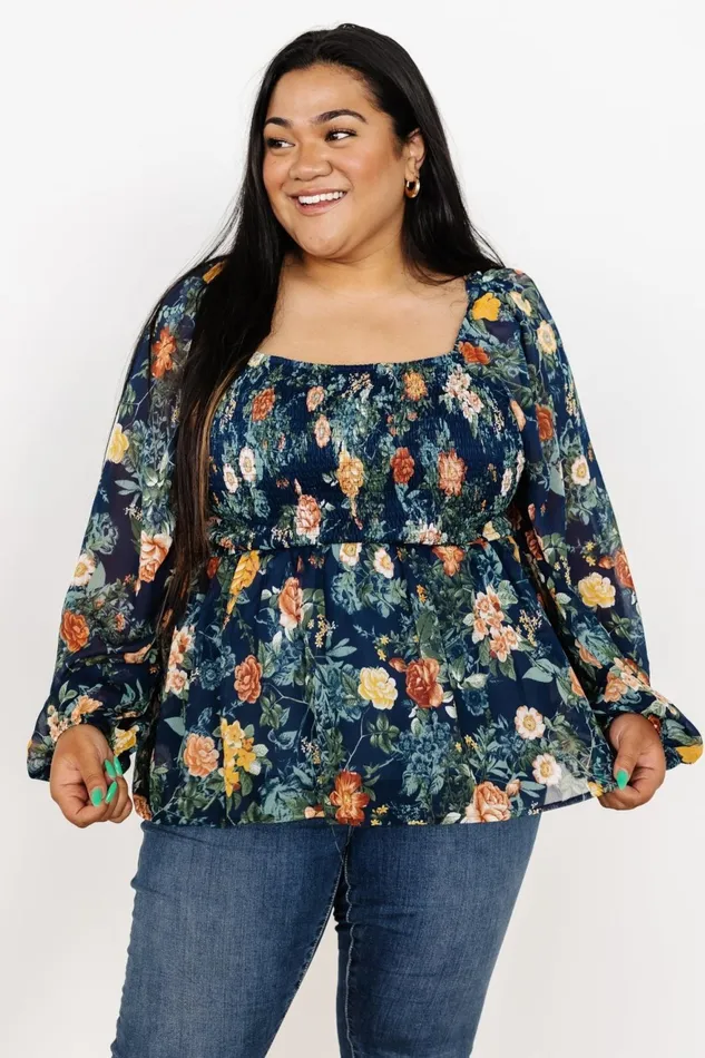 Women Blouses Shirts Baltic Born Ollie Smocked Top Navy Multi Women Blouses Shirts Baltic Born Ollie Smocked Top Navy Multi