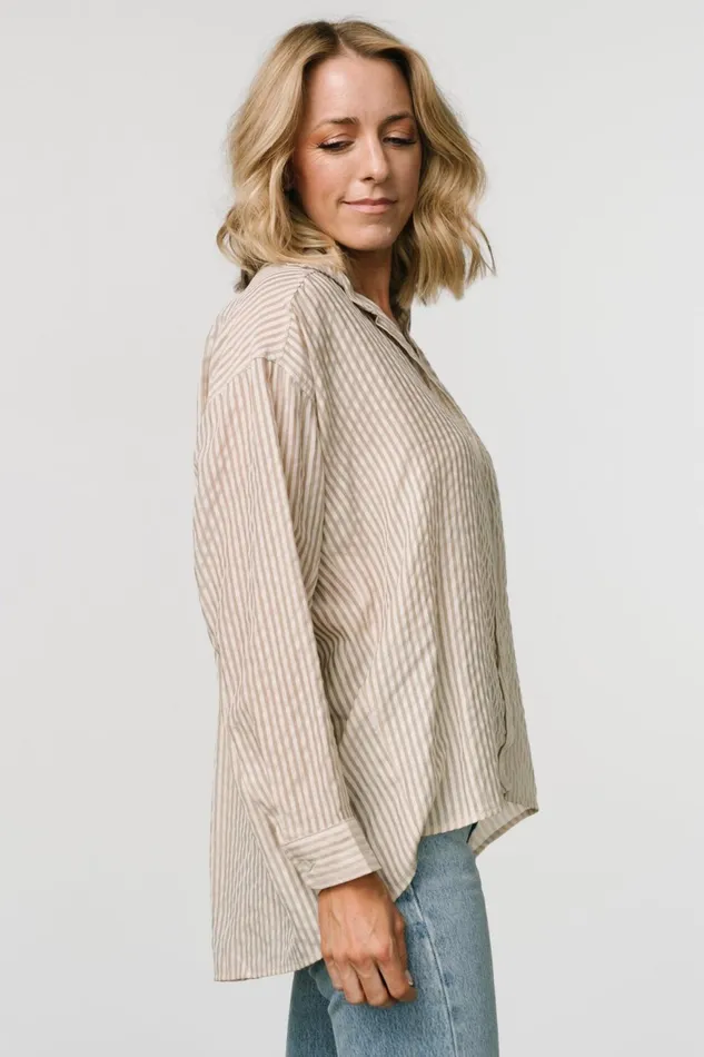 Women Blouses Shirts Baltic Born Sheldon Striped Oversized Top Natural Women Blouses Shirts Baltic Born Sheldon Striped Oversized Top Natural