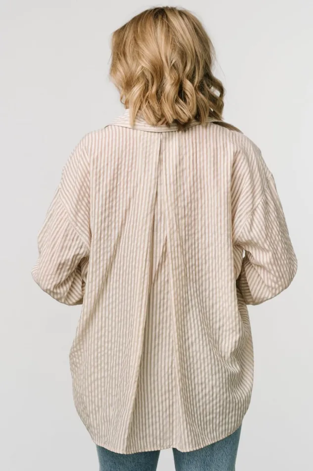 Women Blouses Shirts Baltic Born Sheldon Striped Oversized Top Natural Women Blouses Shirts Baltic Born Sheldon Striped Oversized Top Natural