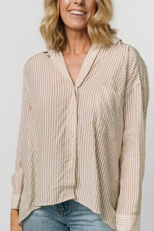 Women Blouses Shirts Baltic Born Sheldon Striped Oversized Top Natural Women Blouses Shirts Baltic Born Sheldon Striped Oversized Top Natural