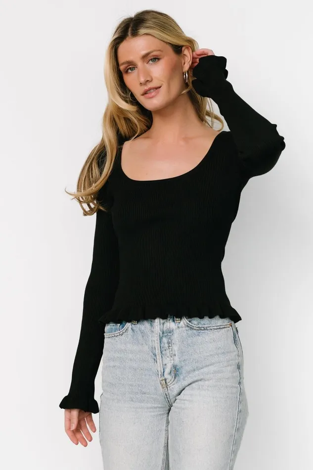 Women Blouses Shirts Baltic Born Tayla Knit Top Black Women Blouses Shirts Baltic Born Tayla Knit Top Black