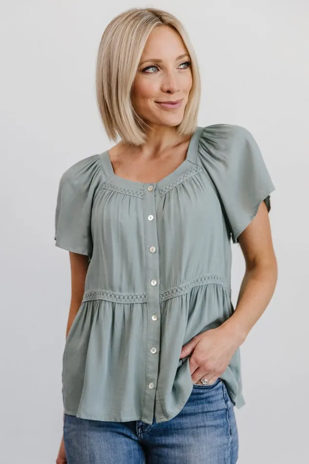 Women Blouses Shirts Baltic Born Unity Button Up Top Sage Women Blouses Shirts Baltic Born Unity Button Up Top Sage