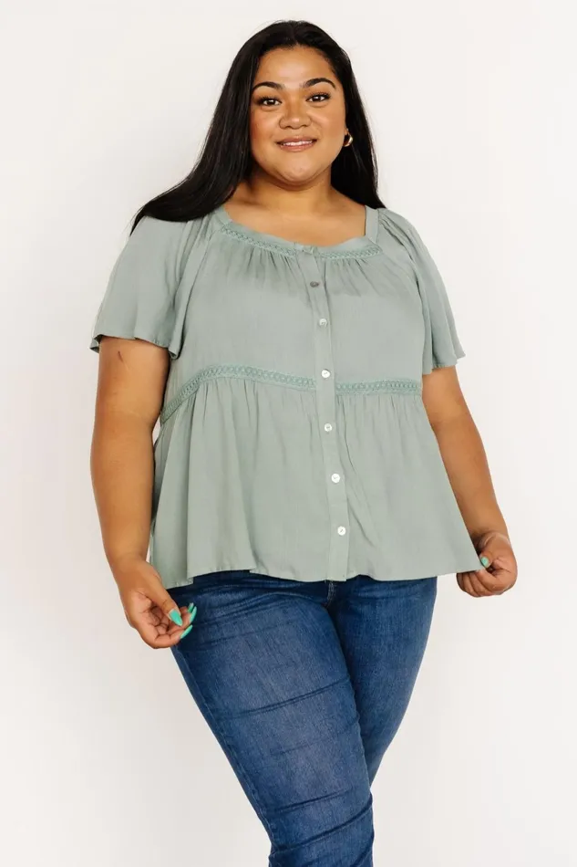 Women Blouses Shirts Baltic Born Unity Button Up Top Sage Women Blouses Shirts Baltic Born Unity Button Up Top Sage