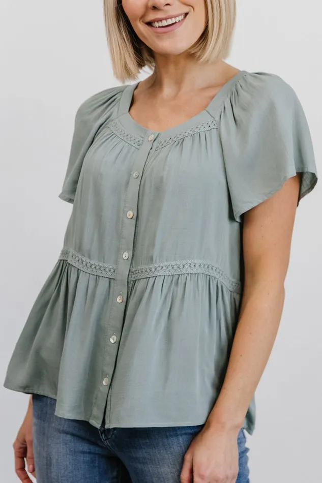 Women Blouses Shirts Baltic Born Unity Button Up Top Sage Women Blouses Shirts Baltic Born Unity Button Up Top Sage