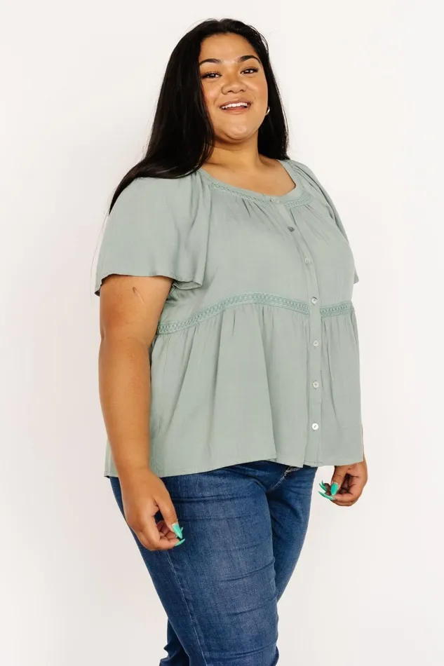 Women Blouses Shirts Baltic Born Unity Button Up Top Sage Women Blouses Shirts Baltic Born Unity Button Up Top Sage