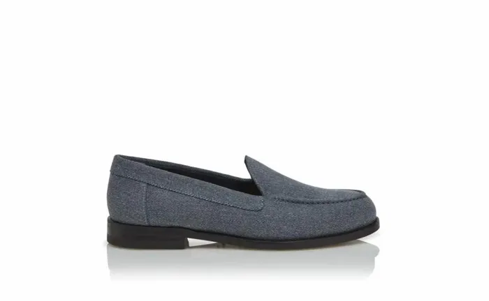 Women Blue Denim Loafers Manolo Blahnik Flats