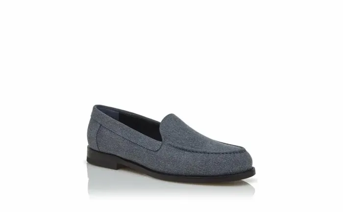 Women Blue Denim Loafers Manolo Blahnik Flats